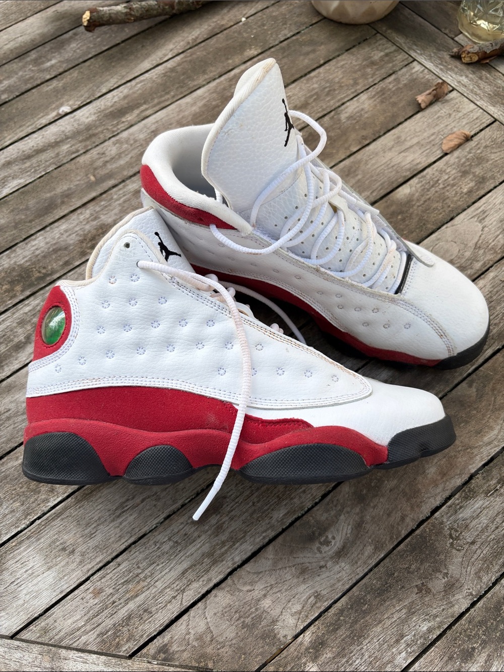 Jordan Kids White and Red Retro Basketball Sneakers